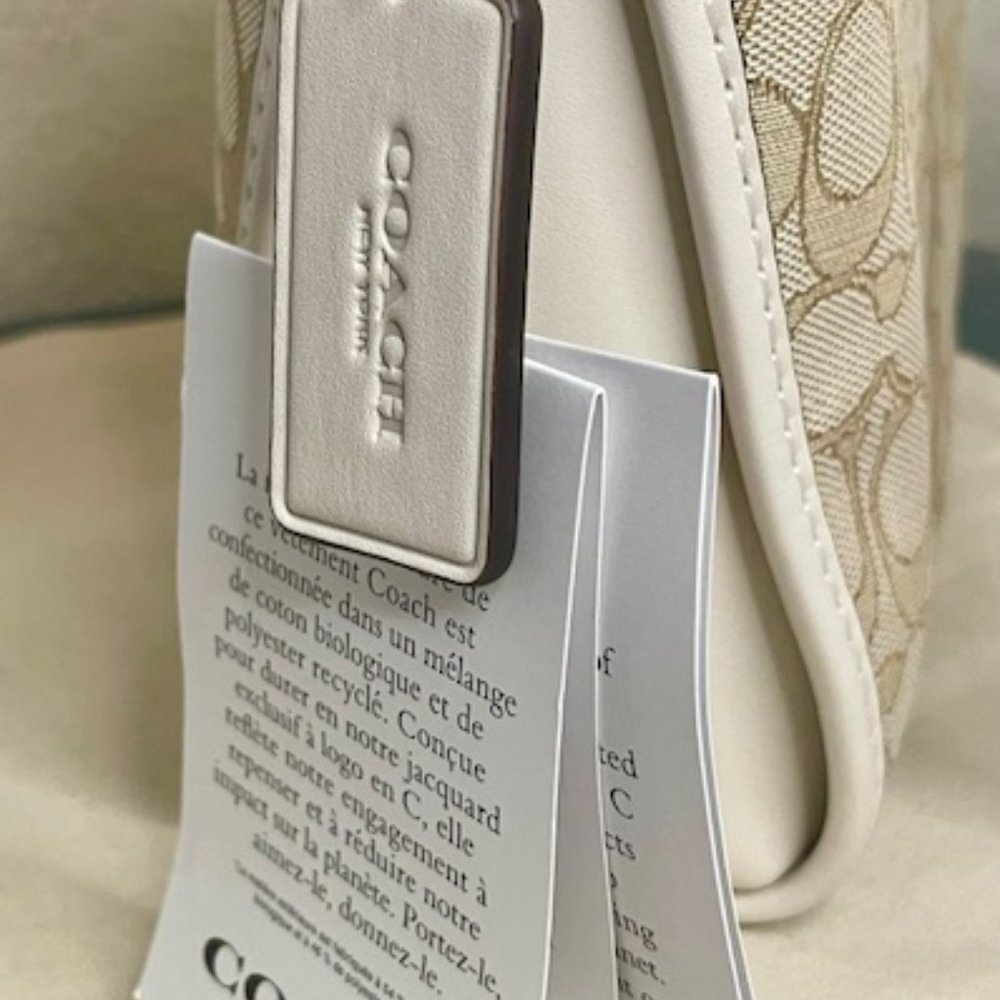 Coach Purse Bag Light Khaki Chalk Small Dufflette NWTs SIG Classic Beauty - Picture 7 of 12